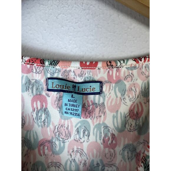 Louie Lucie dress retro floral drape front large stretch fit and flare - Picture 4 of 9